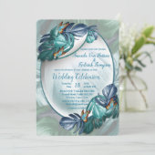 Butterflies van Paradise/Tropische Turquoise Splas Kaart (Staand voorkant)