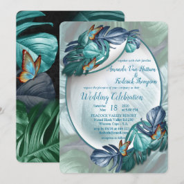 Butterflies van Paradise/Tropische Turquoise Splas Kaart