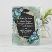 Butterflies van Paradise/Tropische Turquoise Splas Kaart (Staand voorkant)