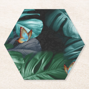 Butterflies van Paradise/Tropische Turquoise Splas Kartonnen Onderzetters