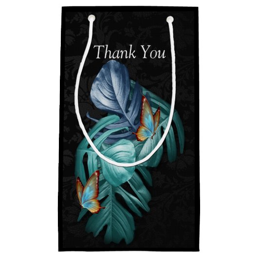 Butterflies van Paradise/Tropische Turquoise Splas Klein Cadeauzakje (Voorkant)