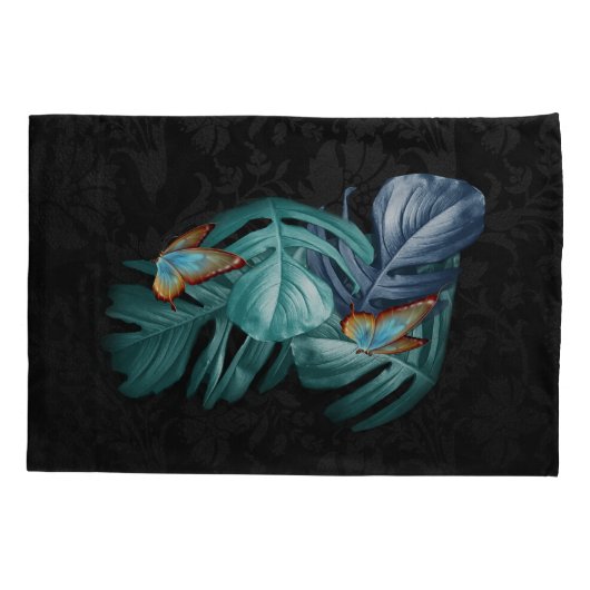 Butterflies van Paradise/Tropische Turquoise Splas Kussensloop (Achterkant)