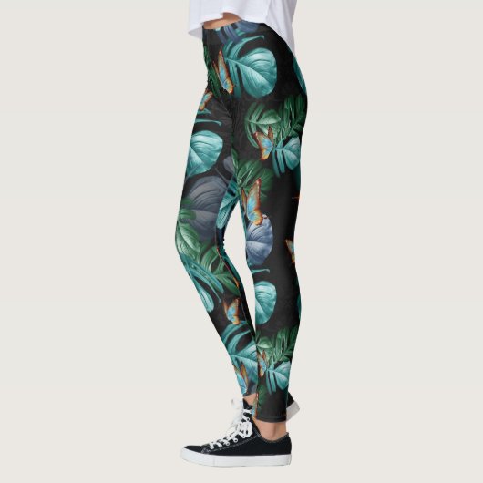 Butterflies van Paradise/Tropische Turquoise Splas Leggings (Links)