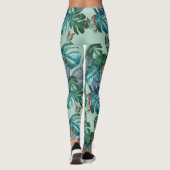Butterflies van Paradise/Tropische Turquoise Splas Leggings (Achterkant)
