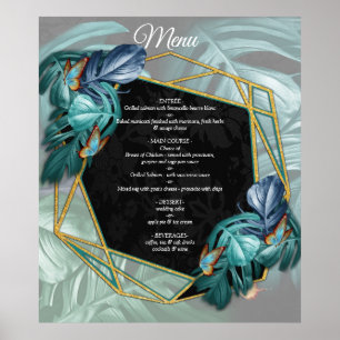 Butterflies van Paradise/Tropische Turquoise Splas Poster