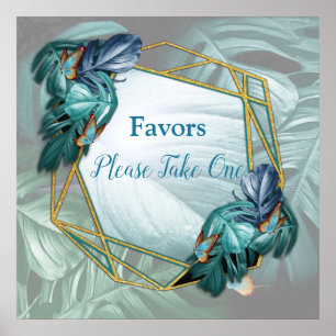 Butterflies van Paradise/Tropische Turquoise Splas Poster