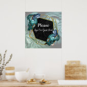 Butterflies van Paradise/Tropische Turquoise Splas Poster (Keuken)