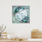 Butterflies van Paradise/Tropische Turquoise Splas Poster (Keuken)