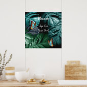 Butterflies van Paradise/Tropische Turquoise Splas Poster (Keuken)