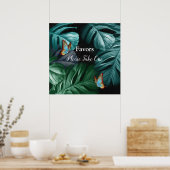 Butterflies van Paradise/Tropische Turquoise Splas Poster (Keuken)