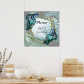 Butterflies van Paradise/Tropische Turquoise Splas Poster (Keuken)