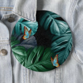 Butterflies van Paradise/Tropische Turquoise Splas Ronde Button 6,0 Cm (In situ)