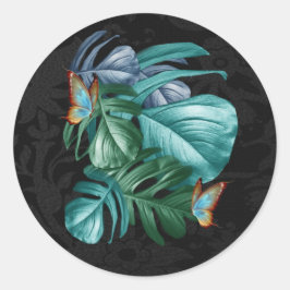 Butterflies van Paradise/Tropische Turquoise Splas Ronde Sticker