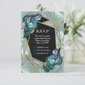 Butterflies van Paradise/Tropische Turquoise Splas RSVP Kaartje (Staand voorkant)