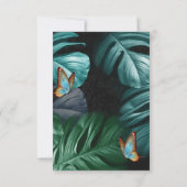 Butterflies van Paradise/Tropische Turquoise Splas RSVP Kaartje (Achterkant)