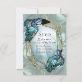 Butterflies van Paradise/Tropische Turquoise Splas RSVP Kaartje (Voorkant)
