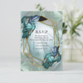 Butterflies van Paradise/Tropische Turquoise Splas RSVP Kaartje (Staand voorkant)