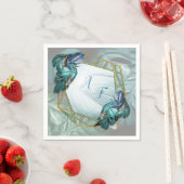 Butterflies van Paradise/Tropische Turquoise Splas Servet (Insitu)