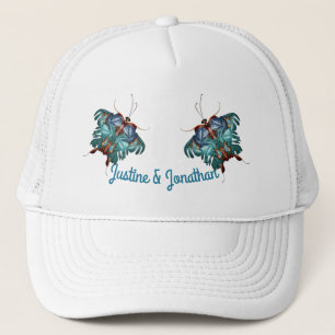 Butterflies van Paradise/Tropische Turquoise Splas Trucker Pet