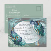 Butterflies van Paradise/Tropische Turquoise Splas Uitnodiging Briefkaart (Voorkant / Achterkant)