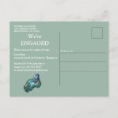 Butterflies van Paradise/Tropische Turquoise Splas Uitnodiging Briefkaart (Achterkant)