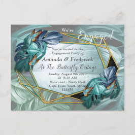 Butterflies van Paradise/Tropische Turquoise Splas Uitnodiging Briefkaart
