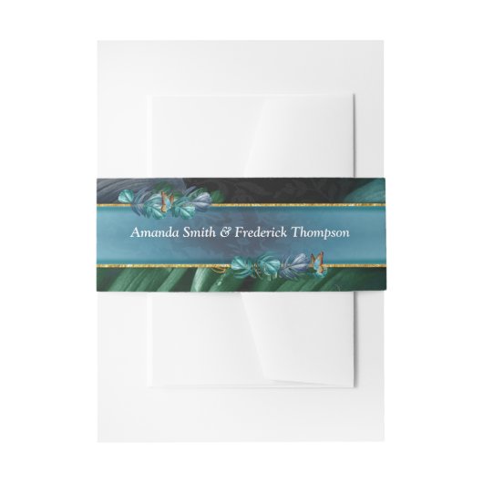Butterflies van Paradise/Tropische Turquoise Splas Uitnodigingen Wikkel (Voorkant Voorbeeld)