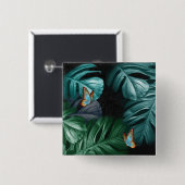 Butterflies van Paradise/Tropische Turquoise Splas Vierkante Button 5,1 Cm (Voorkant /achterkant)