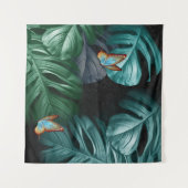 Butterflies van Paradise/Tropische Turquoise Splas Wandkleed (Voorkant (horizontaal))