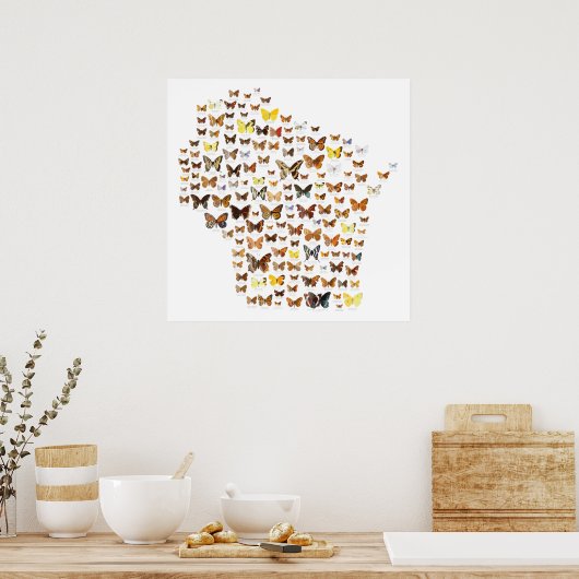 Butterflies van Wisconsin Poster (Keuken)
