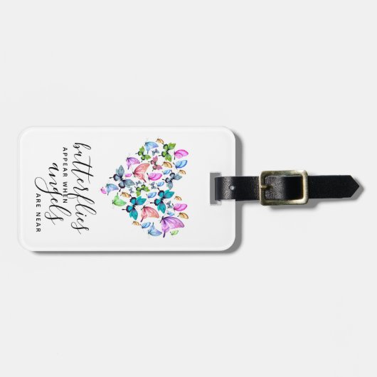 Butterflies verschijnen wanneer Angels dichtbij zi Bagagelabel (Voorkant horizontaal)