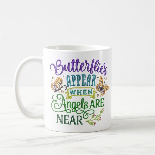 Butterflies verschijnt Angel Inspirerend Quote Koffiemok (Links)