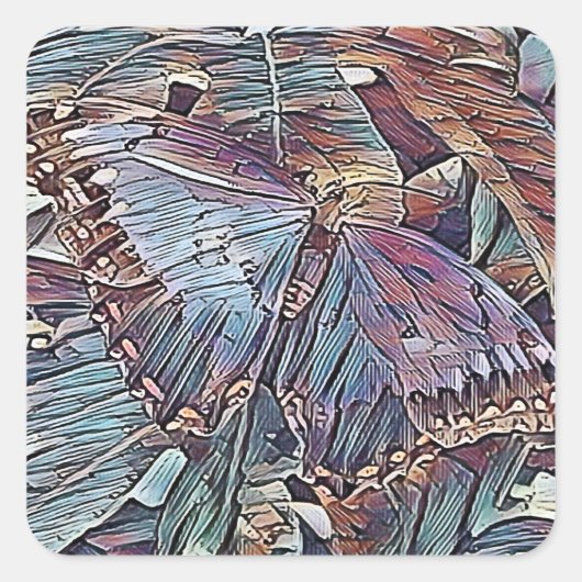 BUTTERFLIES VIERKANTE STICKER (Voorkant)