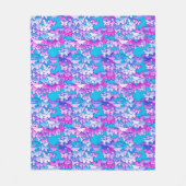 Butterflies, violet en turquoise fleece deken (Voorkant)