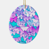 Butterflies, violet en turquoise keramisch ornament (Rechts)