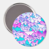 Butterflies, violet en turquoise magneet (Voorkant / Achterkant)