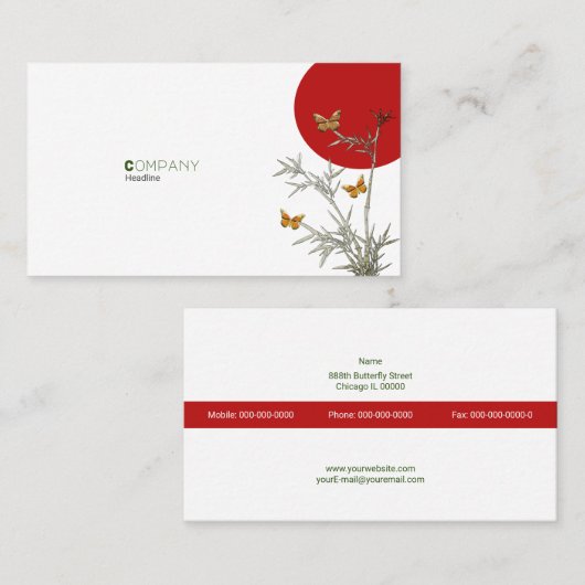 Butterflies Visitekaartje (Voorkant / Achterkant)