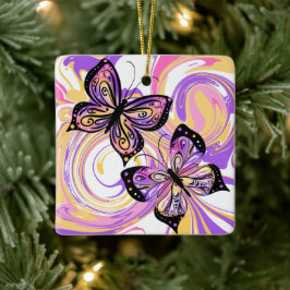 Butterflies Vivid and Bold Keramisch Ornament