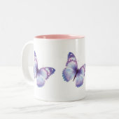 Butterflies voor je leven tweekleurige koffiemok (Voorkant links)