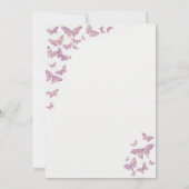 Butterflies Vrijgezellenfeest Pink Gold Dust Elega Kaart (Achterkant)