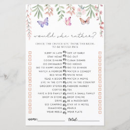 Butterflies Vrijgezellenfeest spel zou ze liever