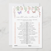 Butterflies Vrijgezellenfeest spel zou ze liever Kaart (Voorkant)