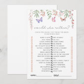 Butterflies Vrijgezellenfeest spel zou ze liever Kaart (Voorkant / Achterkant)