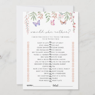 Butterflies Vrijgezellenfeest spel zou ze liever Kaart