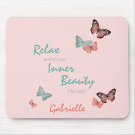 Butterflies w. Binnenste Beauty Quote - Gepersonal Muismat
