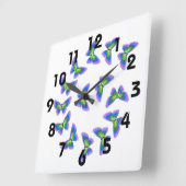 Butterflies Wall Clock Vierkante Klok (Hoek)