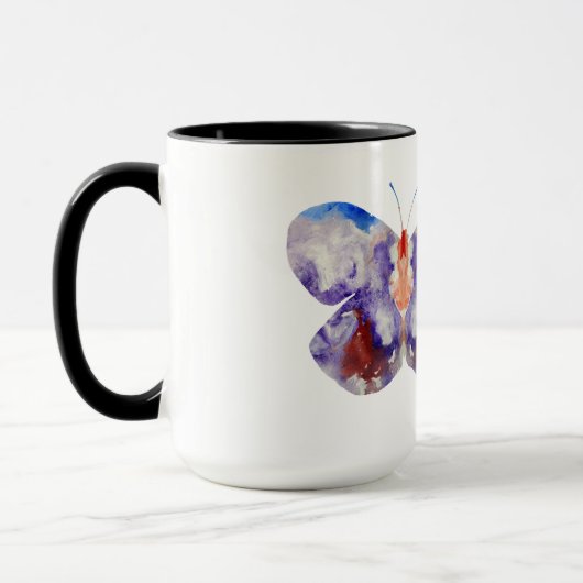 Butterflies Waterverf Art Aangepaste naam Mok (Links)