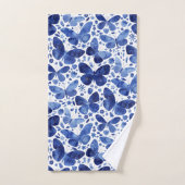 Butterflies Waterverf Blue Bad Handdoek (Handdoek)