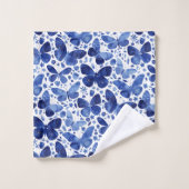 Butterflies Waterverf Blue Bad Handdoek (Wasdoekje)