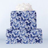 Butterflies Waterverf Blue Cadeaupapier